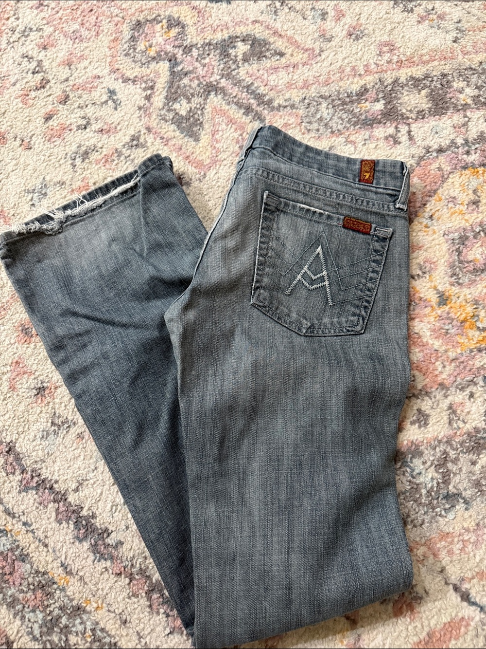 7 For All Mankind Women's Faded Gray Bootcut Jeans